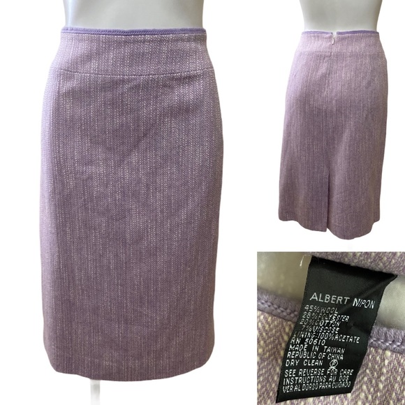 Albert Nipon Dresses & Skirts - Albert Nipon 12 purple tweed pencil skirt
